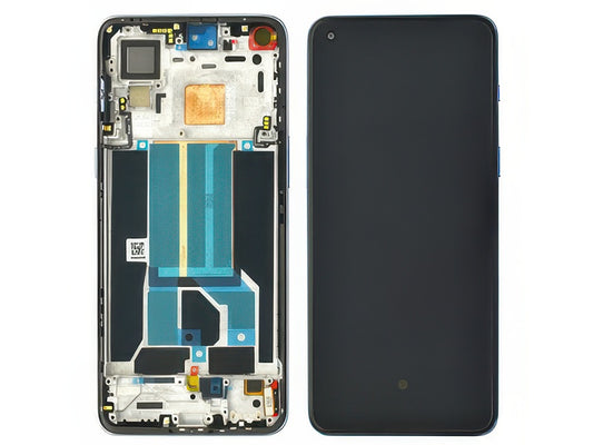 Lcd + Touch Screen + Frame + Tasti Laterali Grigio Sierra per OnePlus Nord 2 5G