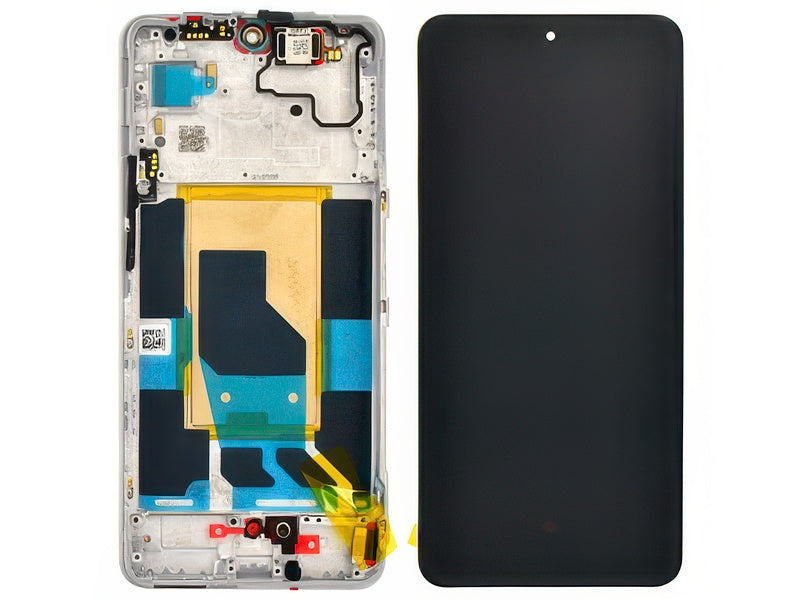 Lcd + Touch Screen + Frame Mercurial Argento per OnePlus Nord 4