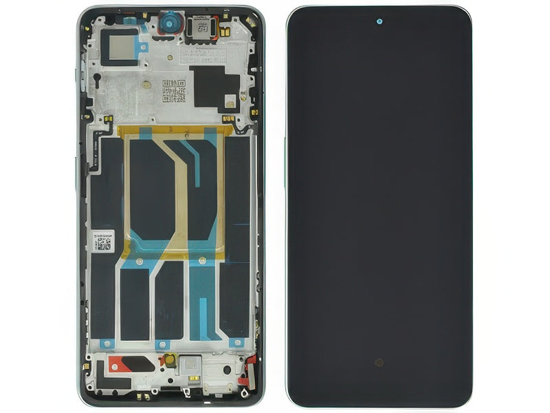 Lcd + Touch Screen + Frame + Tasti Laterali Misty Verde per OnePlus Nord 3 5G