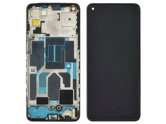 Lcd + Touch Screen + Frame + Switch Tasto Power Nero per OnePlus Nord CE 5G