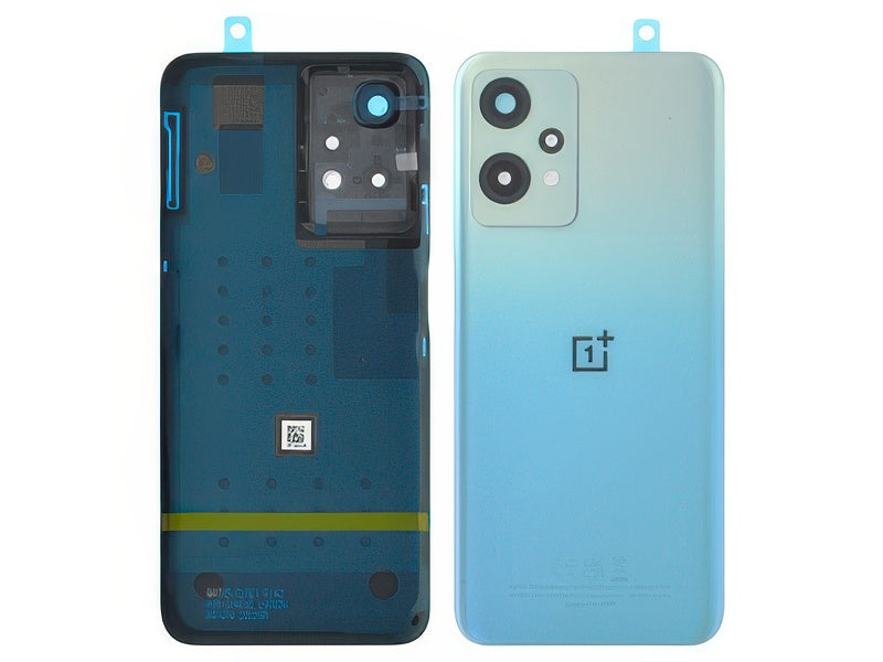 Cover Batteria + Vetrino Camera + Adesivi Blu per OnePlus Nord CE2 Lite 5G