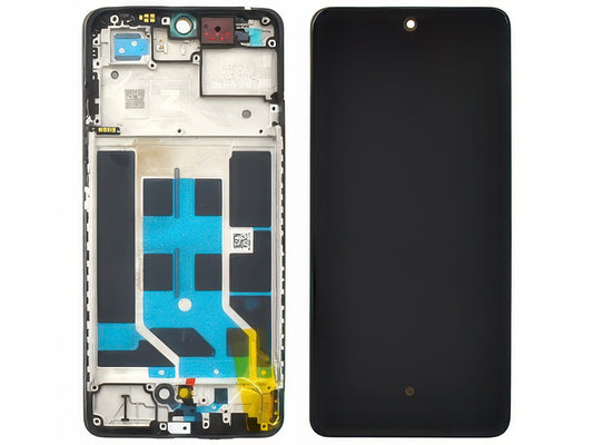 Lcd + Touch Screen + Frame + Switch Tasti Laterali Nero per OnePlus Nord CE4 Lite 5G - Originale Service Pack