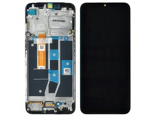 Lcd + Touchscreen + Frame + Switch Tasti Laterali Nero per Oppo A16s
