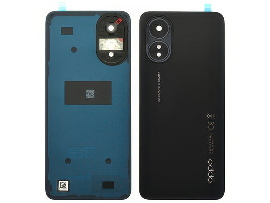 Cover Batteria + Vetrino Camera + Adesivi Glowing Nero per Oppo A18 4G
