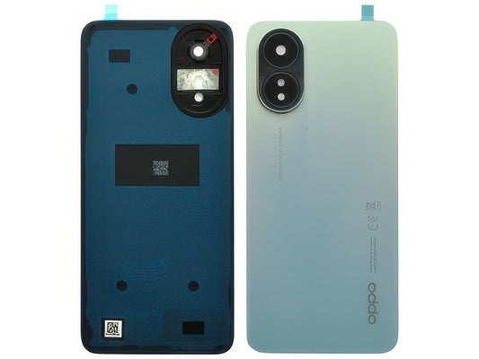 Cover Batteria + Vetrino Camera + Adesivi Glowing Blu per Oppo A18 4G