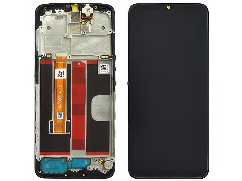 Lcd + Touch Screen + Frame + Altoparlante + Vibrazione + Switch Tasti Laterali Nero per Oppo A5 2020