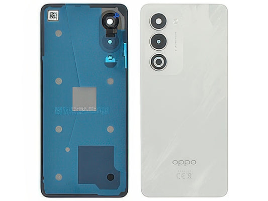 Cover Batteria + Vetrino Camera + Adesivi Mist Bianco per Oppo A5 4G