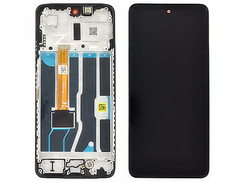 Lcd + Touch Screen + Frame + Switch Tasti Laterali Nero per Oppo A5 5G