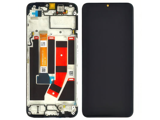 Lcd + Touchscreen + Frame + Switch Tasti Laterali + Vibrazione Nero per Oppo A57