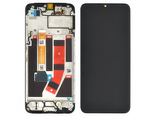 Lcd + Touchscreen + Frame + Switch Tasti Laterali + Vibrazione Nero per Oppo A57s