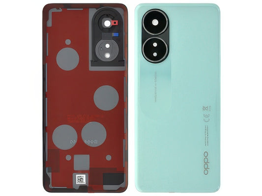 Cover Batteria + Vetrino Camera + Adesivi Dazzling Verde per Oppo A58 4G