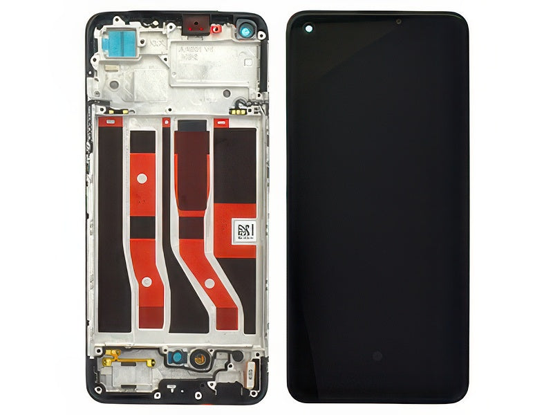 Lcd + Touch Screen + Frame + Switch Tasti Laterali Nero per Oppo A74