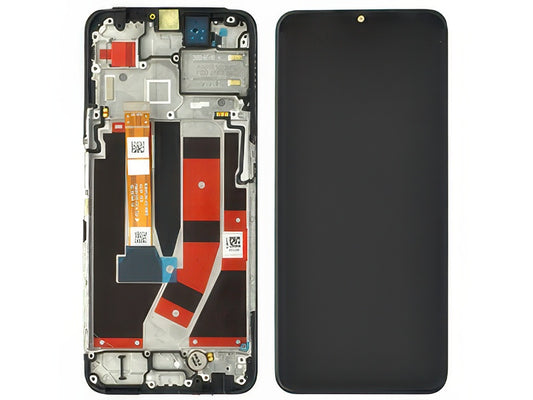 Lcd + Touchscreen + Frame + Switch Tasti Laterali + Vibrazione Nero per Oppo A77 5G