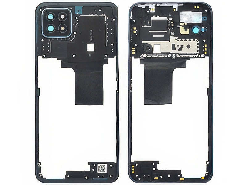 Cover Posteriore + Antenna NFC + Vetrino Camera + Tasti Laterali Navy Nero per Oppo A73 5G