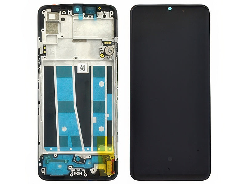 Lcd + Touchscreen + Frame + Vibrazione + Switch Tasti Laterali Nero per Oppo A91