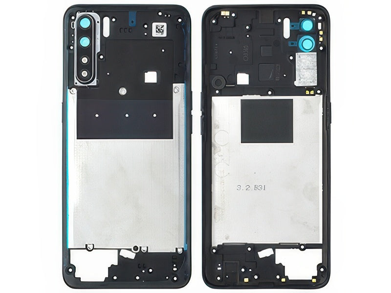 Cover Posteriore + Tasti Laterali + Vetrino Camera + Antenna NFC Lightning Nero per Oppo A91