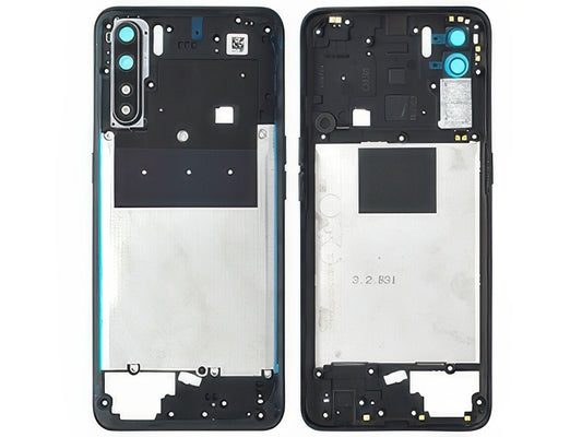 Cover Posteriore + Tasti Laterali + Vetrino Camera + Antenna NFC Lightning Nero per Oppo A91