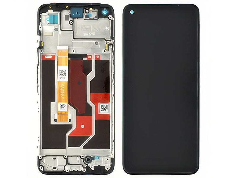 Lcd + Touch Screen + Frame + Switch Tasti Laterali Starry Nero per Oppo A96