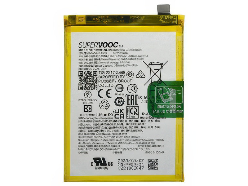 BLP989 Batteria 5000 mAh Li-Ion + Adesivo per Oppo A98 5G