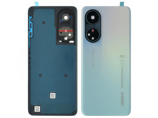 Cover Batteria + Vetrino Camera + Adesivi Dreamy Blu per Oppo A98 5G