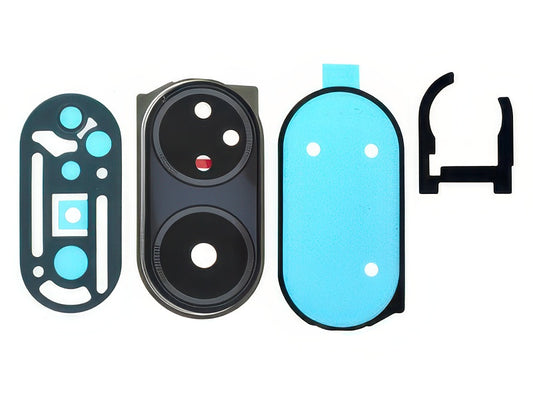 Cover Camera + Vetrino + Adesivi Nero per Oppo A98 5G