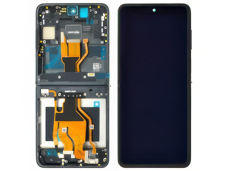 Lcd + Touchscreen + Frame + Tasti Volume Astral Nero per Oppo Find N2 Flip