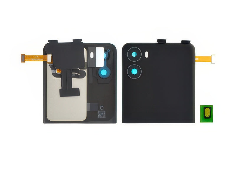Lcd Esterno + Cover Superiore + Vetrino Camera Astral Nero per Oppo Find N2 Flip