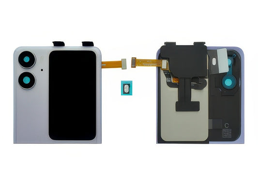 Lcd Esterno + Cover Superiore + Vetrino Camera Moonlit Viola per Oppo Find N2 Flip