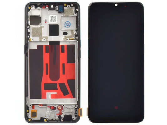 Lcd + Touch Screen + Frame + Tasti Laterali Moonlight Nero per Oppo Find X2 Lite