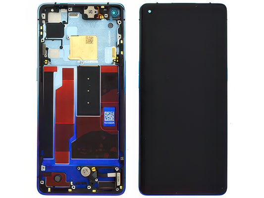 Lcd + Touchscreen + Frame + Tasti Laterali + Altoparlante + Vibrazione Starry Blu per Oppo Find X2 Neo