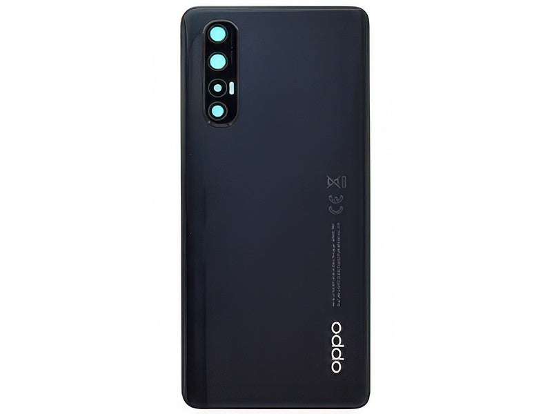 Cover Batteria + Vetrino Camera + Adesivi Moonlight Nero per Oppo Find X2 Neo