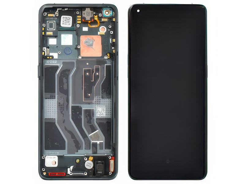 Lcd + Touch Screen + Frame + Tasti Laterali Gloss Nero per Oppo Find X3 Pro