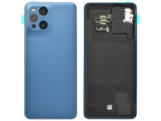 Cover Batteria + Vetrino Camera + Adesivi + Flat Camera Microscopio + Flash Blu per Oppo Find X3 Pro