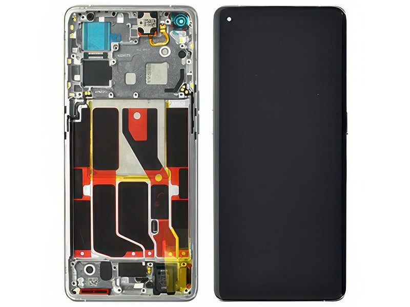 Lcd + Touchscreen + Frame + Tasti Laterali + Vibrazione + Altoparlante Bianco per Oppo Find X5