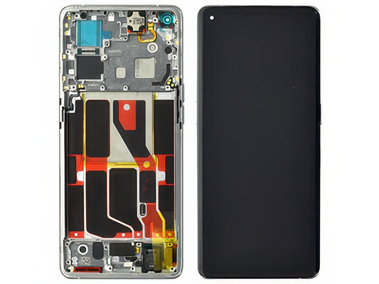 Lcd + Touchscreen + Frame + Tasti Laterali + Vibrazione + Altoparlante Bianco per Oppo Find X5