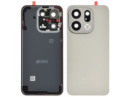 Cover Batteria + Vetrino Camera + Adesivi Titanium Grey per Oppo Find X9 5G