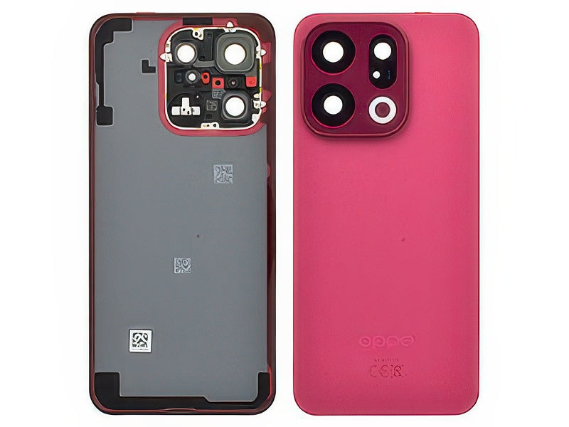 Cover Batteria + Vetrino Camera + Adesivi Velvet Rosso per Oppo Find X9 5G