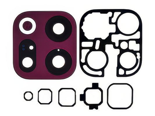 Vetrino Camera Posteriore + Adesivo Velvet Rosso per Oppo Find X9 5G