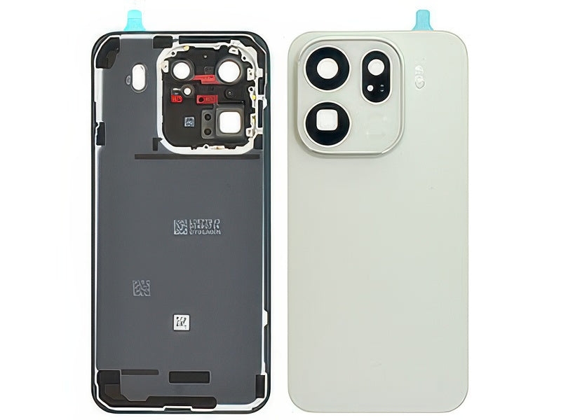 Cover Batteria + Vetrino Camera + Adesivi Silk Bianco per Oppo Find X9 Pro 5G