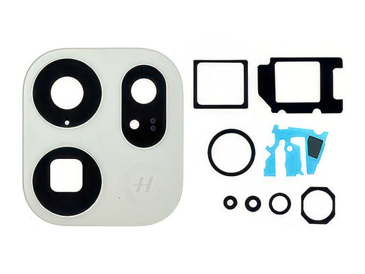 Vetrino Camera Posteriore + Adesivo Silk Bianco per Oppo Find X9 Pro 5G