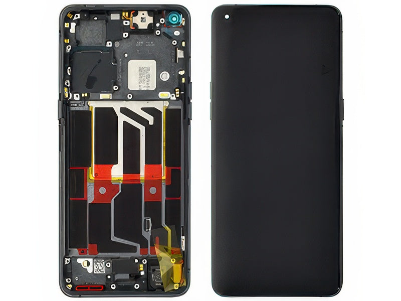 Lcd + Touch Screen + Frame + Tasti Laterali + Vibrazione + Altoparlante Glaze Nero per Oppo Find X5 Pro
