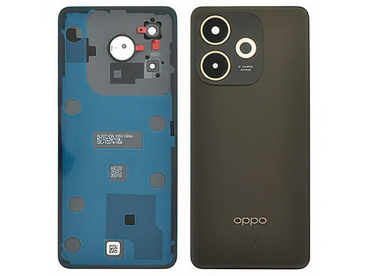 Cover Batteria + Vetrino Camera + Adesivi Nero Brown per Oppo A5 Pro 4G
