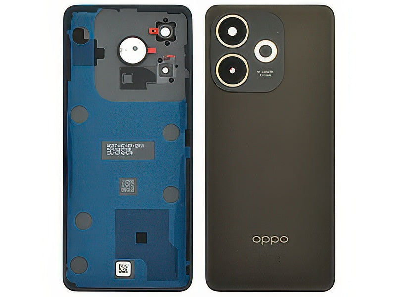 Cover Batteria + Vetrino Camera + Adesivi Nero Brown per Oppo A5 Pro 5G