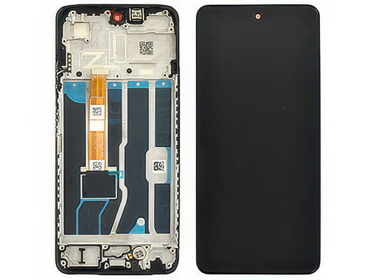 Lcd + Touch Screen + Frame + Altoparlante + Vibrazione + Switch Tasti Laterali Nero per Oppo A5X