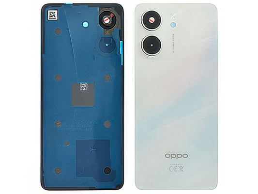 Cover Batteria + Vetrino Camera + Adesivi Laser Bianco per Oppo A5X
