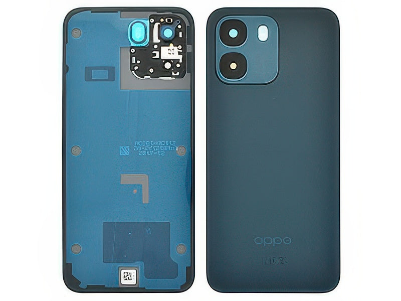 Cover Batteria + Vetrino Camera + Adesivi Sapphire Black per Oppo A6 4G