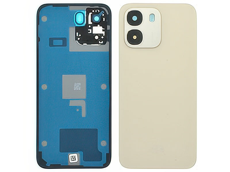 Cover Batteria + Vetrino Camera + Adesivi Aurora Oro per Oppo A6 5G