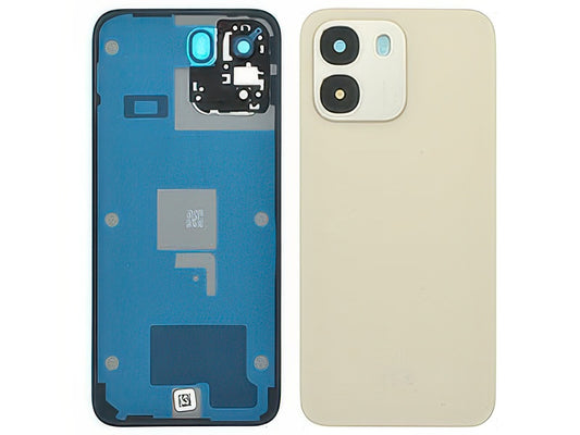 Cover Batteria + Vetrino Camera + Adesivi Aurora Oro per Oppo A6 5G