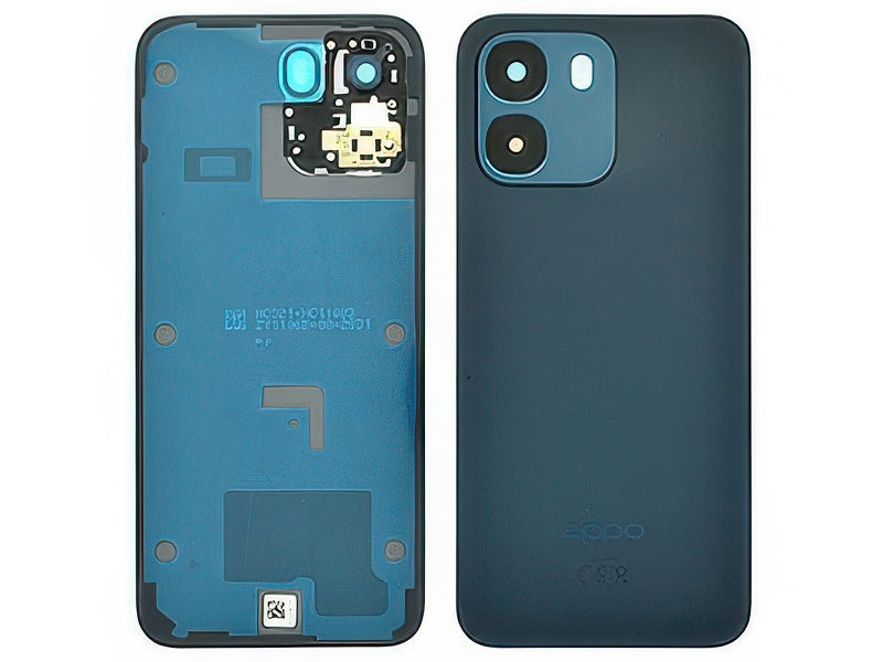Cover Batteria + Vetrino Camera + Adesivi Sapphire Black per Oppo A6 5G