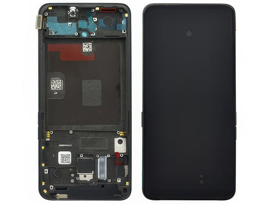 Lcd + Touch Screen + Frame + Tasti Laterali Jet Black per Oppo Reno